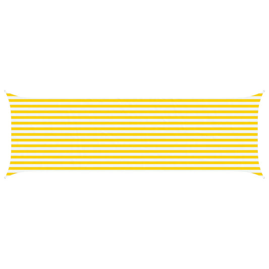 vidaXL Sun Shade Sail Yellow and White 6 x 2 m 100% Polyester Oxford