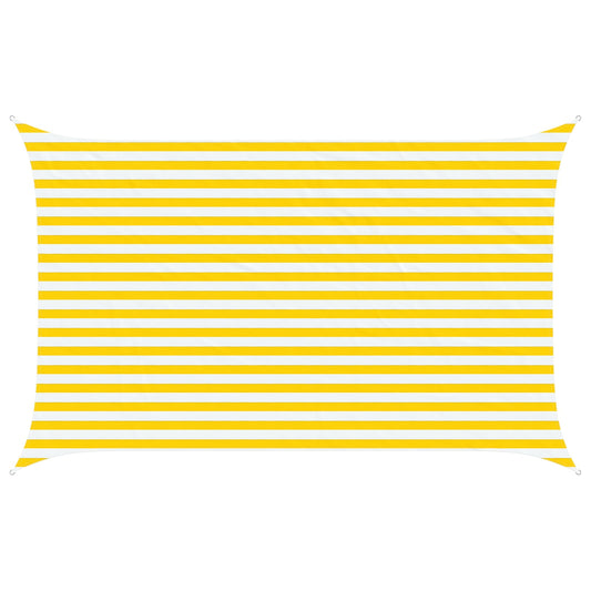 vidaXL Sun Shade Sail Yellow and White 4 x 2.5 m 100% Polyester Oxford