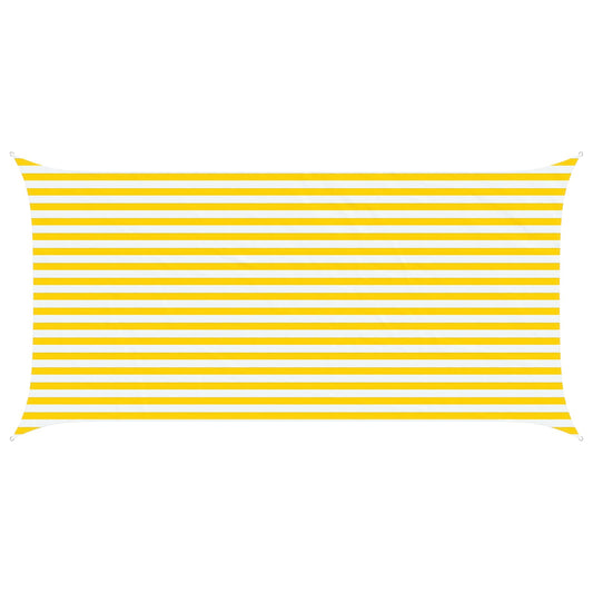vidaXL Sun Shade Sail Yellow and White 5 x 2,5 m 100% Polyester Oxford