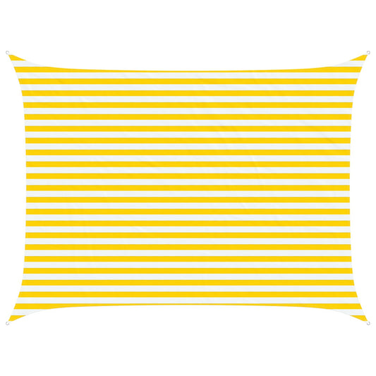 vidaXL Sun Shade Sail Yellow and White 4 x 3 m 100% Polyester Oxford