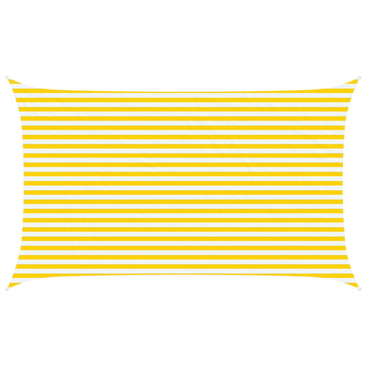 vidaXL Sun Shade Sail Yellow and White 5 x 3 m 100% Polyester Oxford