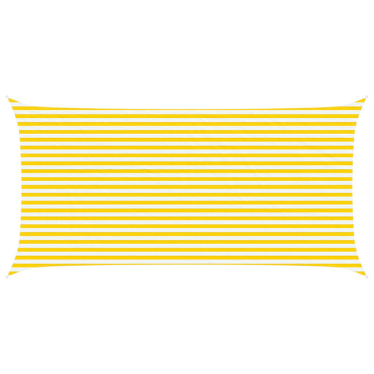vidaXL Sun Shade Sail Yellow and White 6 x 3 m 100% Polyester Oxford