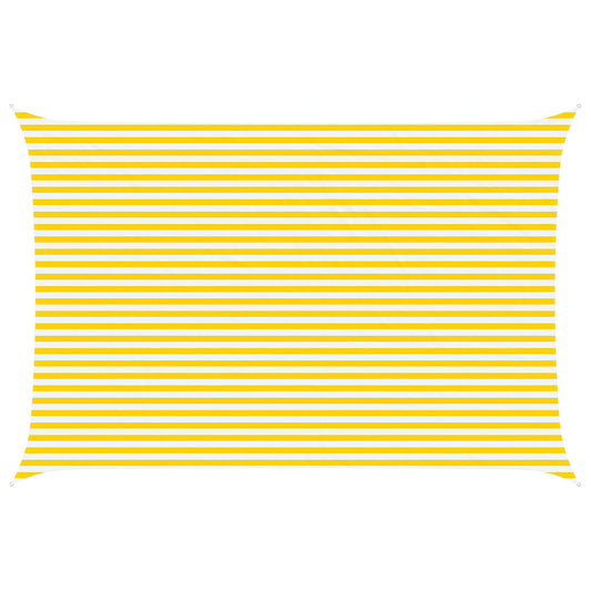 vidaXL Sun Shade Sail Yellow and White 6 x 4 m 100% Polyester Oxford