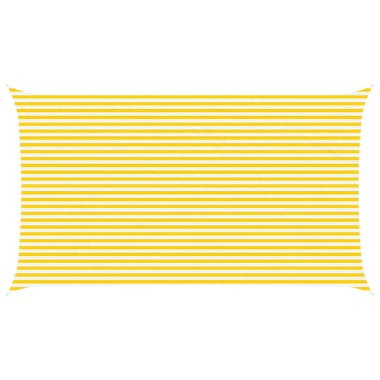 vidaXL Sun Shade Sail Yellow and White 7 x 4 m 100% Polyester Oxford