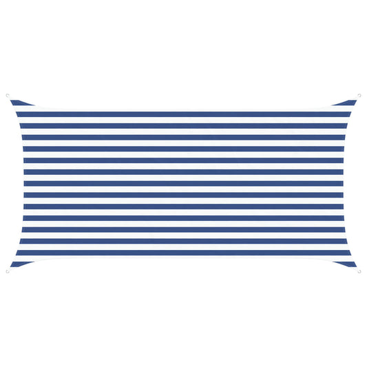 vidaXL Sun Shade Sail Blue and White 4 x 2 m 100% Polyester Oxford