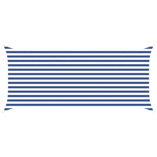 vidaXL Sun Shade Sail Blue and White 4,5 x 2 m 100% Polyester Oxford