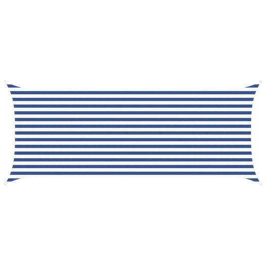 vidaXL Sun Shade Sail Blue and White 5 x 2 m 100% Polyester Oxford