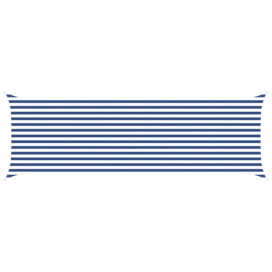 vidaXL Sun Shade Sail Blue and White 6 x 2 m 100% Polyester Oxford