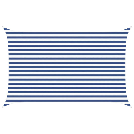 vidaXL Sun Shade Sail Blue and White 4 x 2.5 m 100% Polyester Oxford