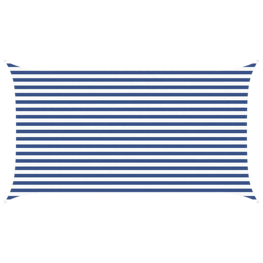 vidaXL Sun Shade Sail Blue and White 4,5 x 2,5 m 100% Polyester Oxford