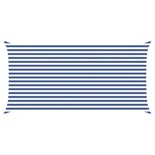 vidaXL Sun Shade Sail Blue and White 5 x 2,5 m 100% Polyester Oxford
