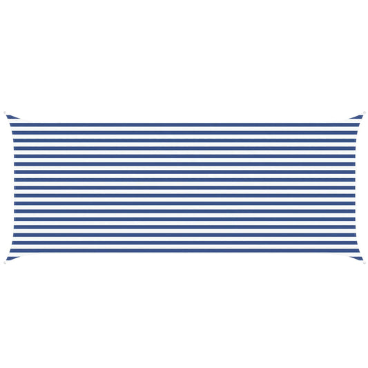 vidaXL Sun Shade Sail Blue and White 6 x 2.5 m 100% Polyester Oxford
