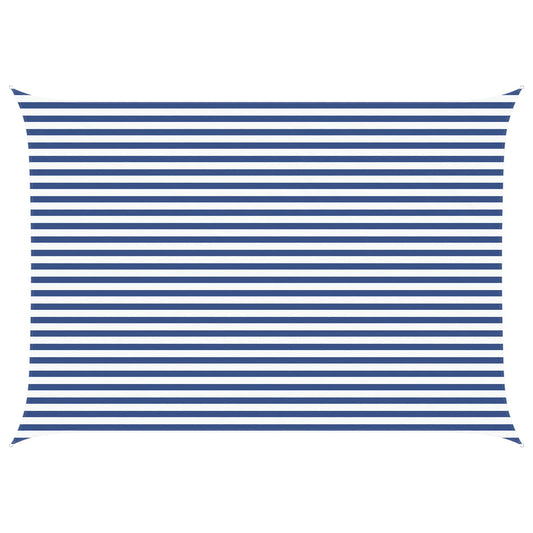 vidaXL Sun Shade Sail Blue and White 5 x 3.5 m 100% Polyester Oxford