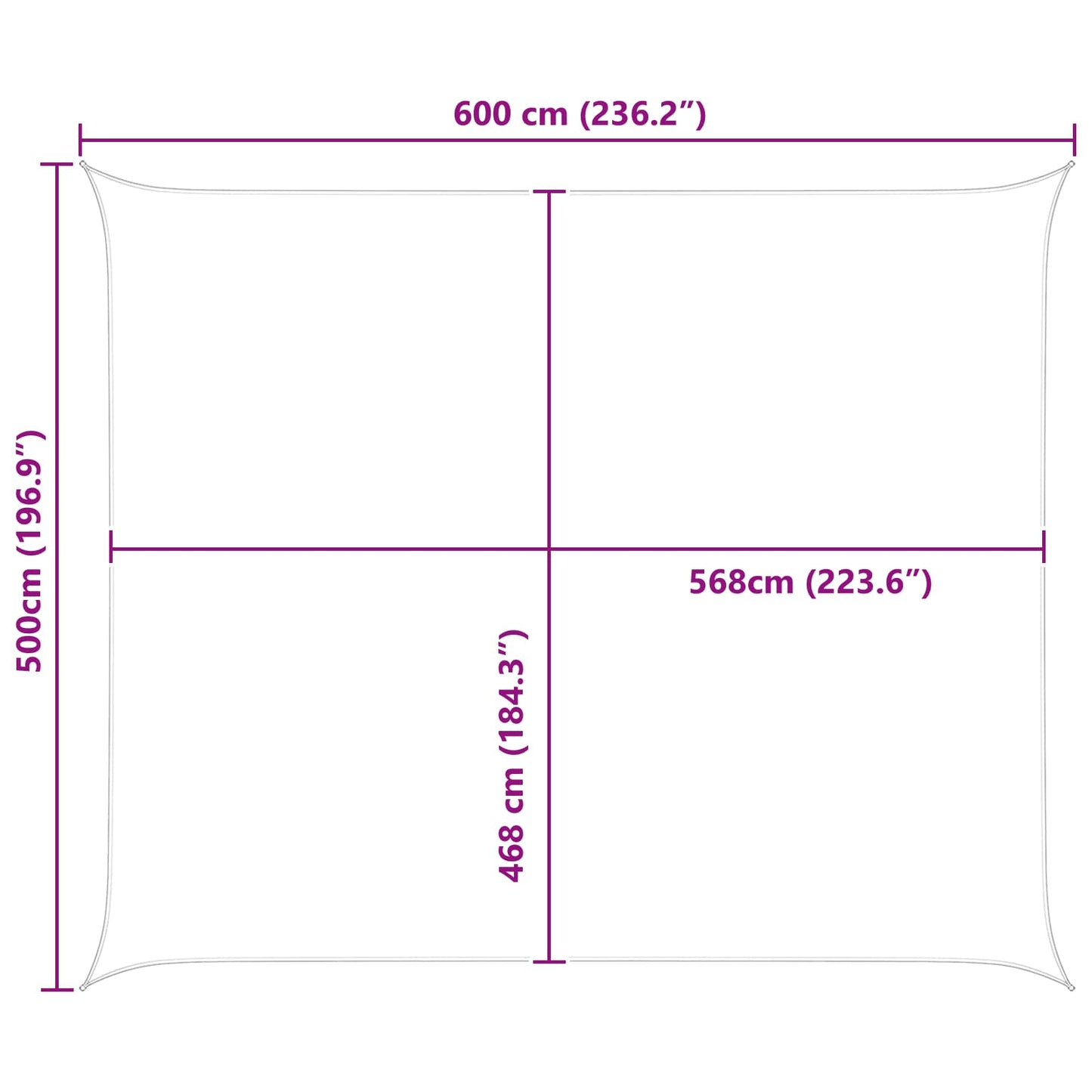 vidaXL Sun Shade Sail Blue and White 6 x 5 m 100% Polyester Oxford