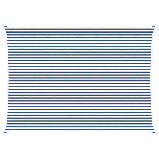 vidaXL Sun Shade Sail Blue and White 7 x 5 m 100% Polyester Oxford