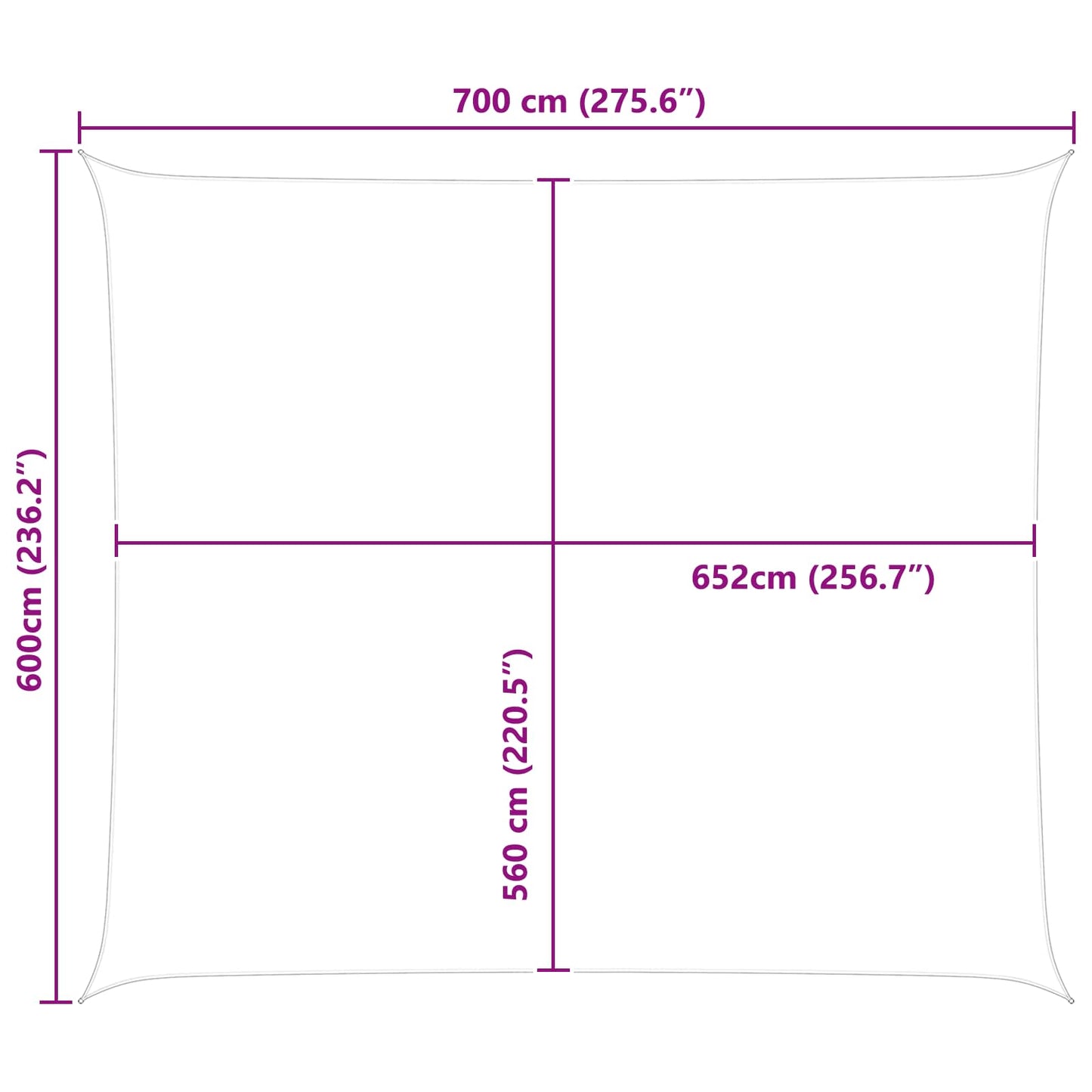vidaXL Sun Shade Sail Blue and White 7 x 6 m 100% Polyester Oxford