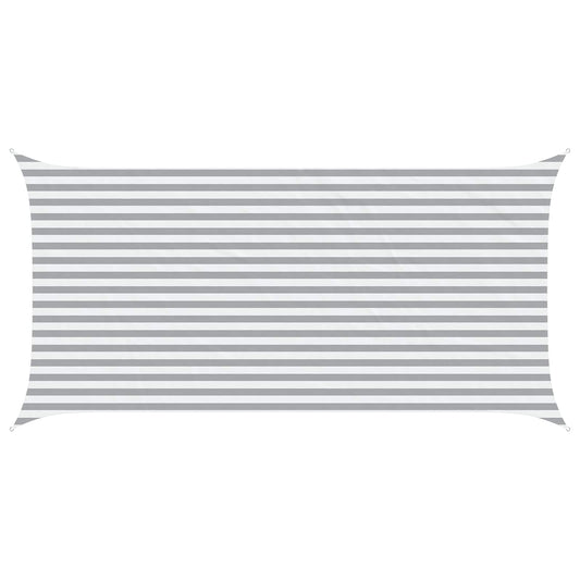 vidaXL Sun Shade Sail Light Grey and White 5 x 2,5 m