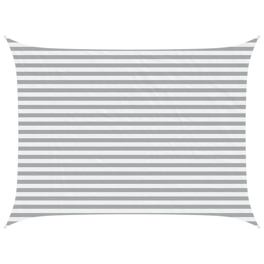vidaXL Sun Shade Sail Light Grey and White 4 x 3 m