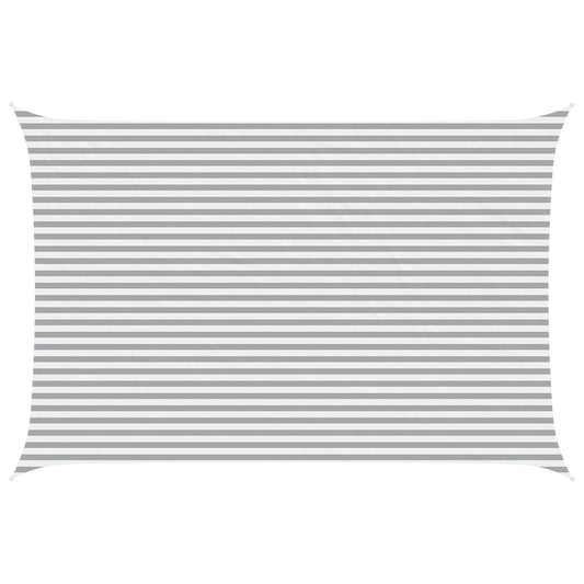 vidaXL Sun Shade Sail Light Grey and White 6 x 4 m