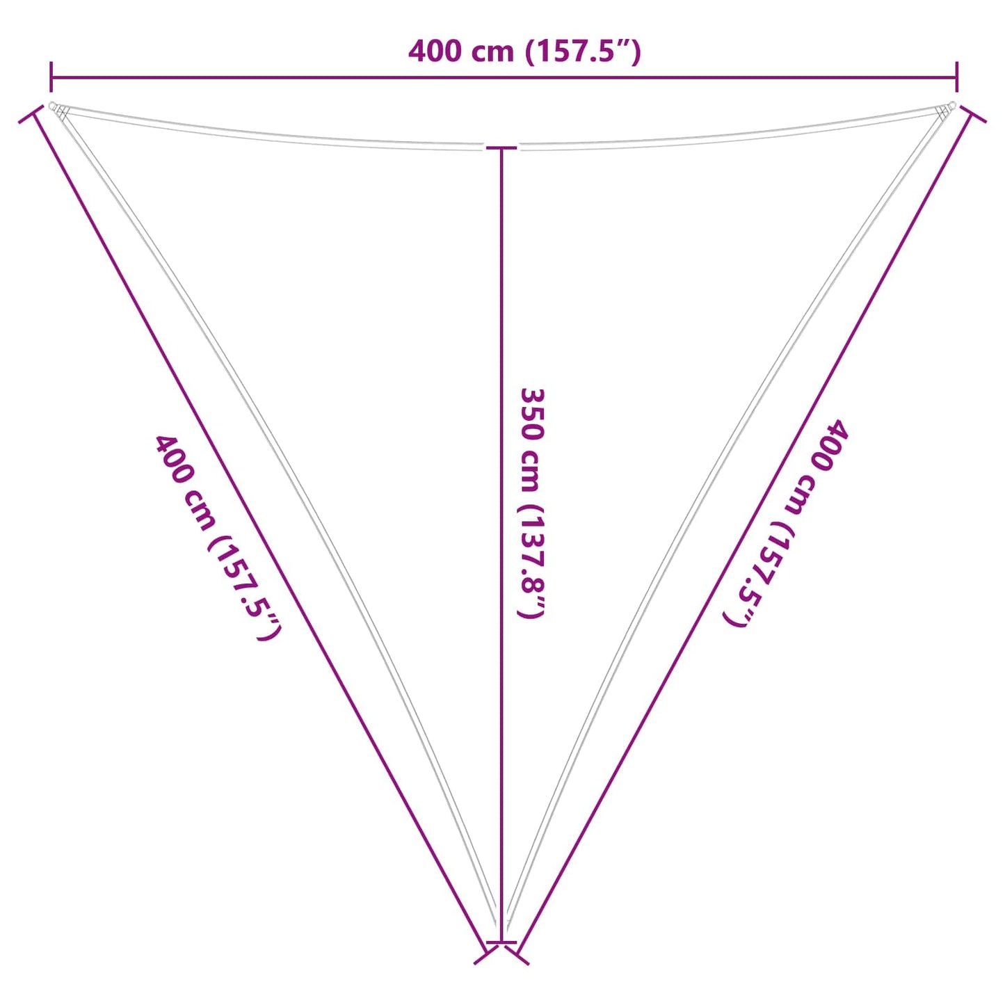 vidaXL Sun Shade Sail Yellow and White 4 x 4 x 4 m