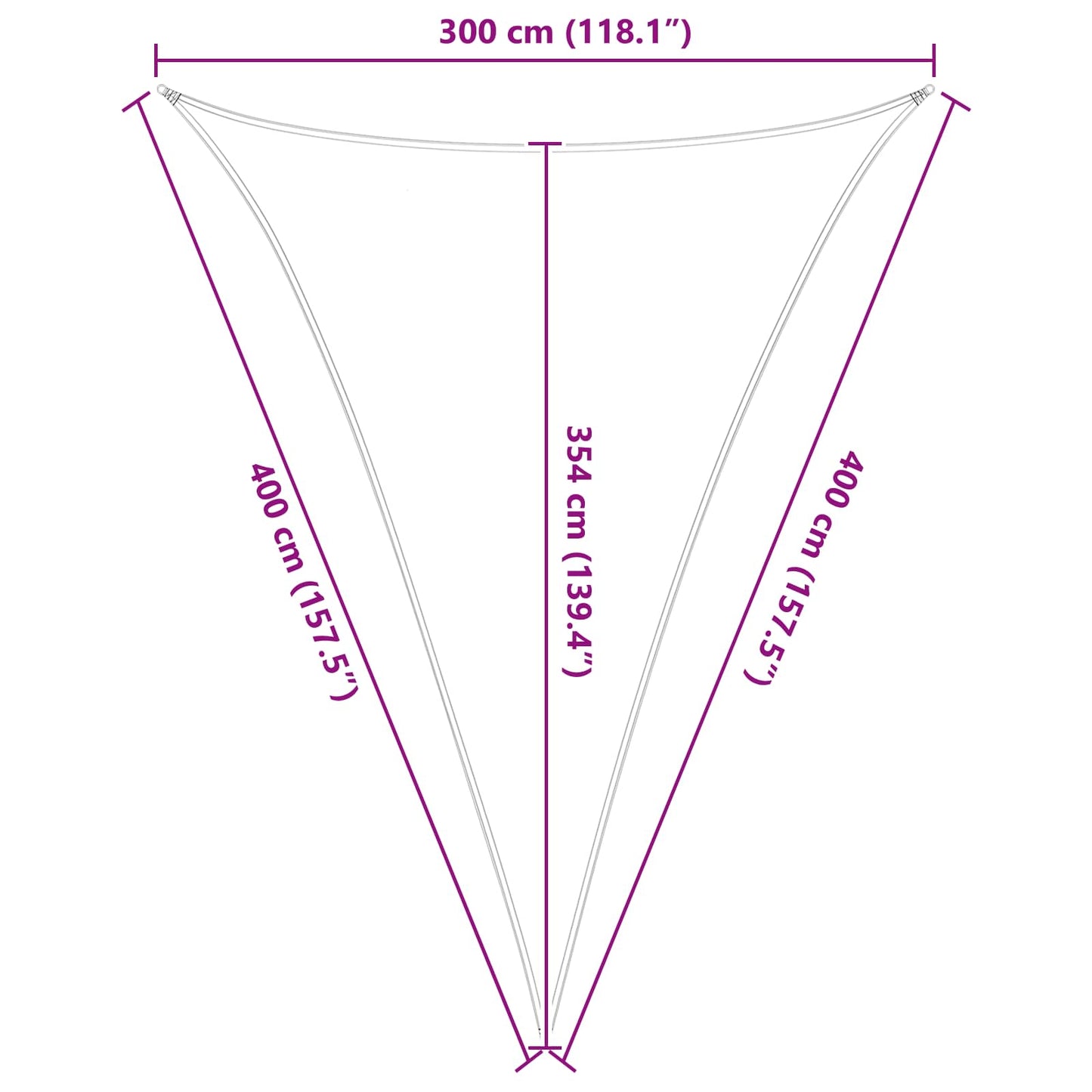 vidaXL Sun Shade Sail Light Grey and White 3 x 4 x 4 m