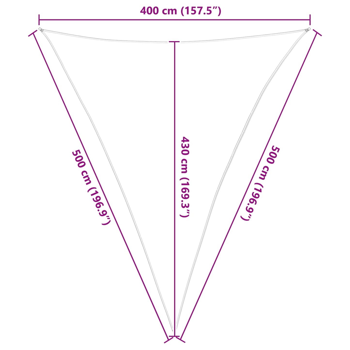 vidaXL Sun Shade Sail Light Grey and White 4 x 5 x 5 m