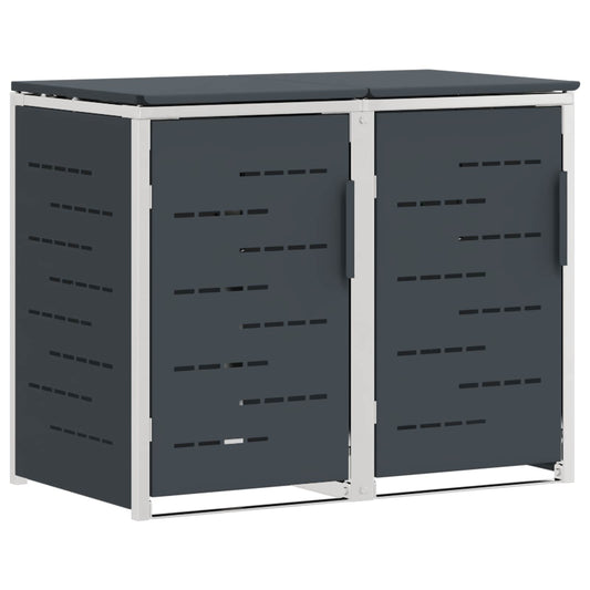 vidaXL Wheelie Bin Storage for 2 Bins 240L Stainless Steel Anthracite