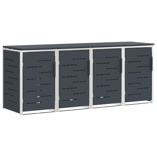 vidaXL Wheelie Bin Storage for 4 Bins 240L Stainless Steel Anthracite