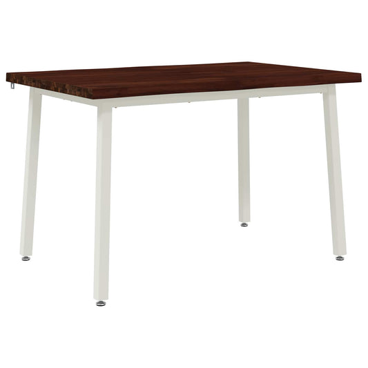 vidaXL 110 x 55 x 75 cm Solid Acacia Wood Dark Brown and White