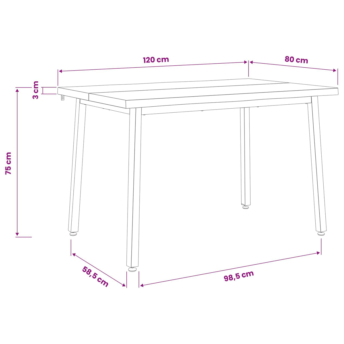 vidaXL 120 x 80 x 75 cm Solid Acacia Wood Natural and Coffee