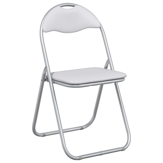 vidaXL Folding Chair 8 pcs White and Grey 48 x 43.5 x 81 cm