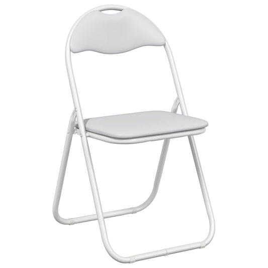 vidaXL Folding Chair 8 pcs White 48 x 43.5 x 81 cm Faux Leather