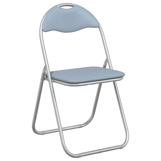 vidaXL Folding Chair 8 pcs Grey 48 x 43.5 x 81 cm Faux Leather