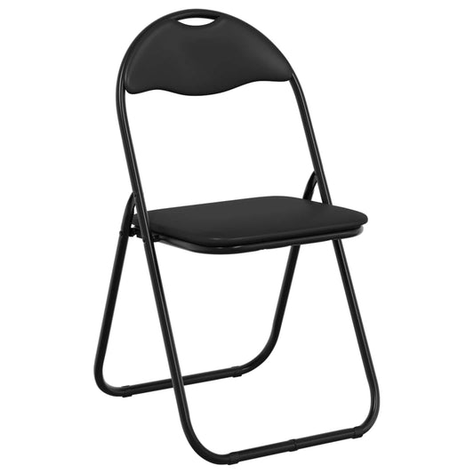 vidaXL Folding Chair 8 pcs Black 48 x 43.5 x 81 cm Faux Leather