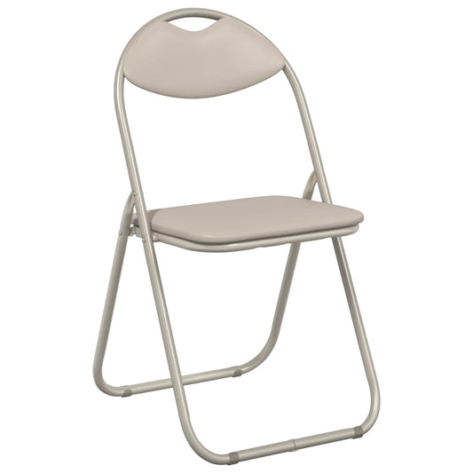 vidaXL Folding Chair 8 pcs Faux Leather Sand 48 x 43.5 x 81 cm