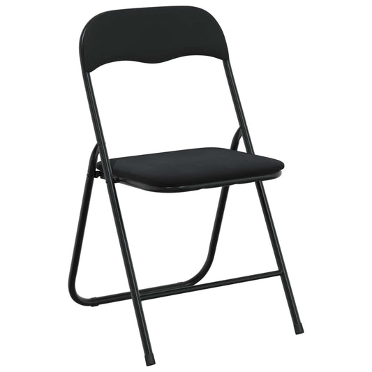 vidaXL Folding Chair 8 pcs Black 48 x 44 x 78 cm Velvet