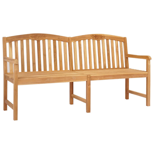 vidaXL Handcarved Rose Bench Natural 150 x 60 x 90 cm Solid Teak Wood