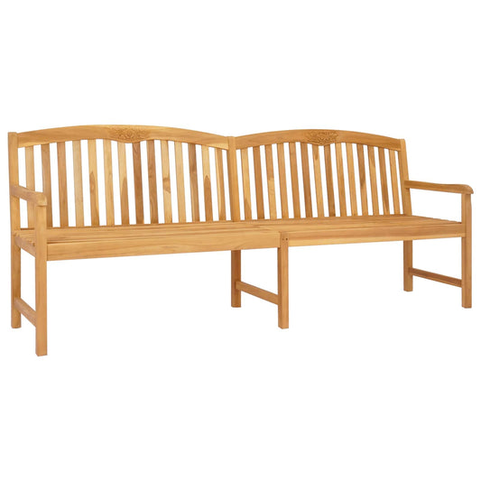 vidaXL Handcarved Rose Bench Natural 228 x 60 x 90 cm Solid Teak Wood