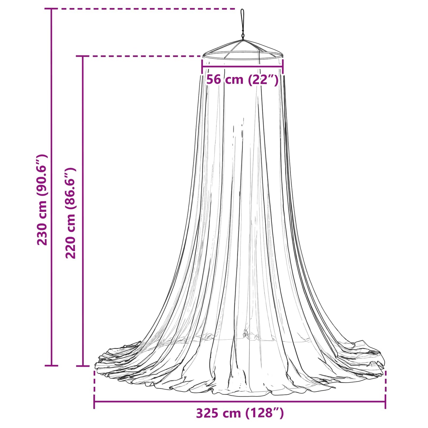 vidaXL Mosquito Net for Bed 3 pcs 156 mesh Black Polyester