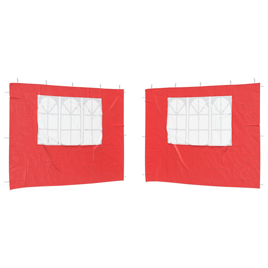 vidaXL Party Tent Sidewall 2 pcs 300 x 195 cm Red PE and Steel