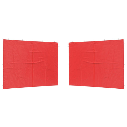vidaXL Party Tent Sidewall 2 pcs Red 300 x 195 cm PE and Steel