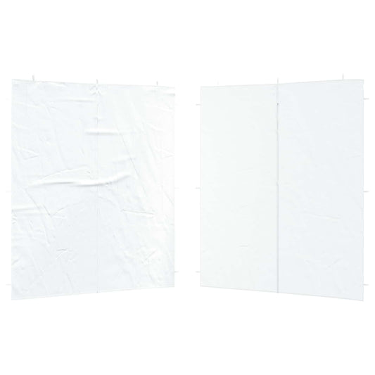 vidaXL Party Tent Sidewall 2 pcs White 200 x 195 cm PE and Steel