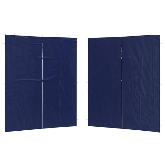 vidaXL Party Tent Sidewall 2 pcs Blue 200 x 195 cm PE and Steel