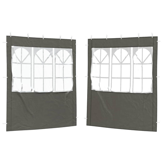 vidaXL Party Tent Sidewall 2 pcs 200 x 195 cm Anthracite PE and Steel