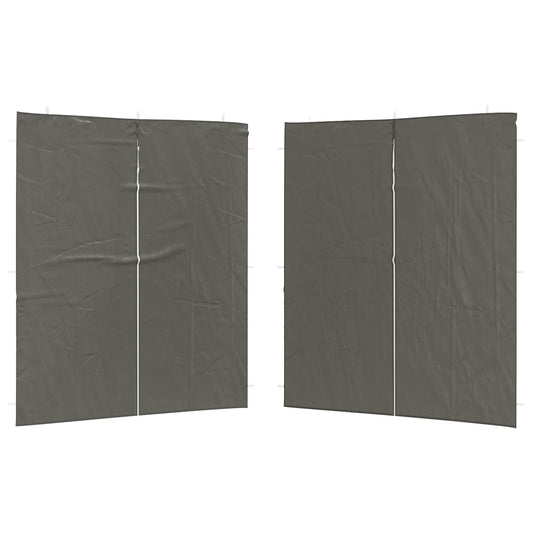 vidaXL Party Tent Sidewall 2 pcs Anthracite 200 x 195 cm PE and Steel