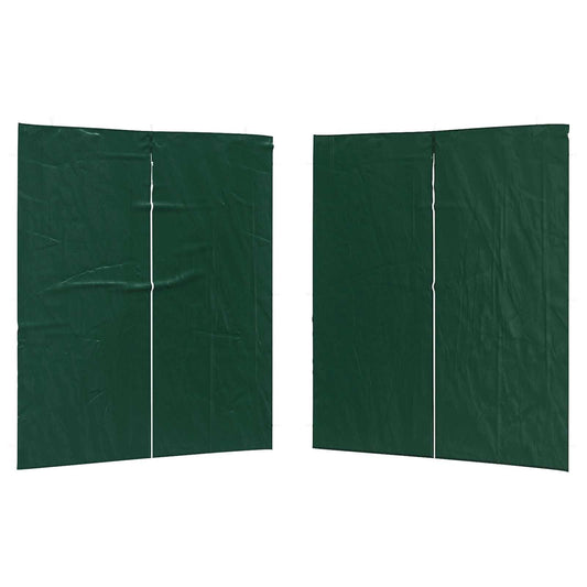 vidaXL Party Tent Sidewall 2 pcs Green 200 x 195 cm PE and Steel