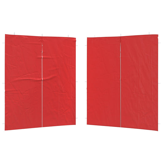 vidaXL Party Tent Sidewall 2 pcs Red 200 x 195 cm PE and Steel