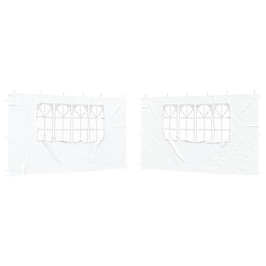 vidaXL Party Tent Sidewall 2 pcs 400 x 195 cm White PE and Steel