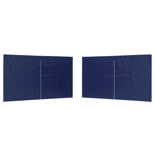 vidaXL Party Tent Sidewall 2 pcs Blue 400 x 195 cm PE and Steel