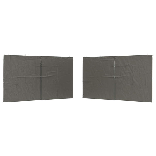 vidaXL Party Tent Sidewall 2 pcs Anthracite 400 x 195 cm PE and Steel